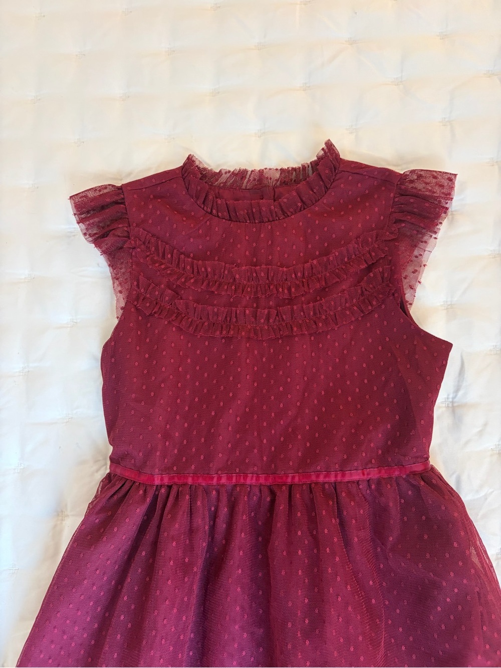Janie & Jack Burgundy Tulle Dress - Picture 2 of 4